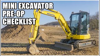 How to do a Mini Excavator PreOperation Inspection  Heavy Equipment Operator [upl. by Amabel]