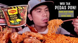 NEW MAGGI 2X PEDAS GILER Siyeslah Ada Baru Pedas Ke Flavour Seafood  ASMR EATING SHOW [upl. by Hsatan]