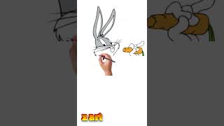 Menggambar karakter Bugs Bunny Looney Tunes  ZArt Channel [upl. by Nrehtac]