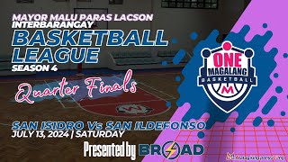 𝐌𝐀𝐘𝐎𝐑 𝐌𝐀𝐋𝐔 𝐏𝐀𝐑𝐀 𝐋𝐀𝐂𝐒𝐎𝐍 InterBarangay Basketball S4 𝐐𝐔𝐀𝐑𝐓𝐄𝐑 𝐅𝐈𝐍𝐀𝐋 𝐑𝐎𝐔𝐍𝐃 JuL 13 2024ISI Vs ILDE [upl. by Breena546]