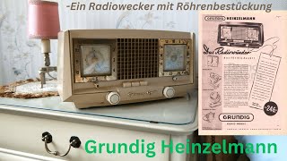 Grundig Heinzelmann Radiowecker von1954 Röhrenradio Reparatur Kondensatortausch Schaltuhr reparieren [upl. by Aubarta]