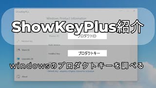 showkeyplusでwindowsのプロダクトキーを調べよう！ [upl. by Canice]