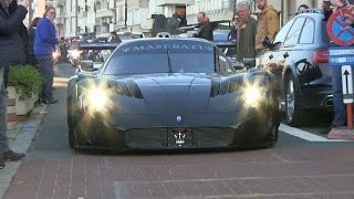 Maserati MC12 GT1 Centenario on the PUBLIC ROAD in KnokkeHeist  INSANE SOUND  BURNOUT [upl. by Aniroz]