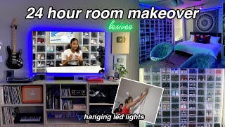 24 Hour Extreme Room Transformation  Room Makeover 2021  LexiVee [upl. by Katlaps]