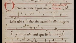 Hildegard von Bingen  Gregorian chant O Euchari in Leta Via w medieval Manuscript [upl. by Chadwick]