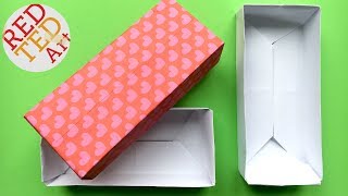 Easy Rectangular Origami Box  Paper Crafts  Crafts Basics [upl. by Chiang]