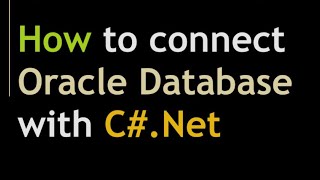 Connect Oracle with C [upl. by Novad]