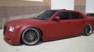 Chrysler 300c Vinyl Wrapped bagged with AG wheels Avant Garde Stanced [upl. by Azilanna496]