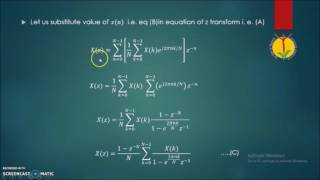 Relation between DFT amp Z tranform [upl. by Siraf]