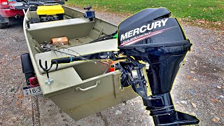 1436 Jon Boat paired with a 99 hp Mercury 4 Stroke Speed Test [upl. by Tomchay161]