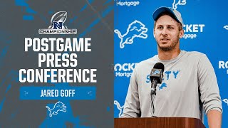 Jared Goff postgame media availability  2023 NFC Championship Lions vs 49ers [upl. by Kcirted]