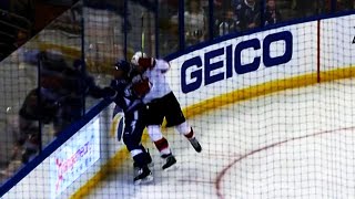 Namestnikov takes brutal hit from behind Sustr left bloody after fight [upl. by Aiela]