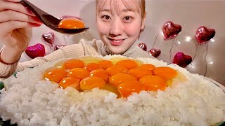 ASMR Raw Egg Rice【Mukbang Eating Sounds】【English subtitles】 [upl. by Anialahs]