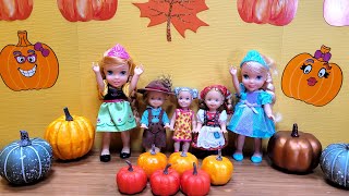 Thanksgiving flying turkey  Elsa amp Anna toddlers  Barbie dolls [upl. by Wolcott383]