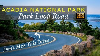 Acadia National Park Maine  Park Loop Road  4K Scenic Drive [upl. by Ardnoik]