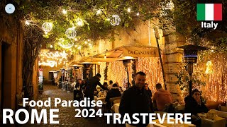 ROME TRASTEVERE Waking Tour 2024  Food Paradise Discovering the Charm of Rome Through History [upl. by Miarzim994]