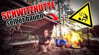 24H BIWAK  Schwitzhütte selber bauen  Bushcraft Survival Projekt  Overnighter Übernachtung [upl. by Erminia]