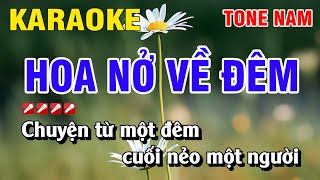 Karaoke Hoa Nở Về Đêm Tone Nam  Nhạc Sống Nguyễn Linh [upl. by Dav]