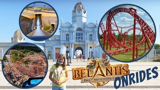 Belantis 2020  Das AbenteuerReich Achterbahn Huracan Onride Rundgang im Freizeitpark Leipzig [upl. by Deeyn]