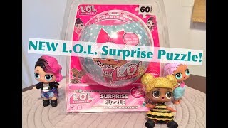 NEW LOL Surprise 60Piece LOL Doll Puzzle with Stickers – Unboxing amp Review Who Will We Get [upl. by Nillor309]