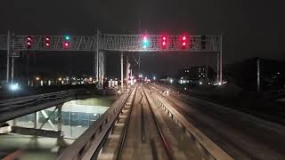 Long Island Railroad LIRR M3 Front Window Night Ride Penn Station to Douglaston [upl. by Iruam]