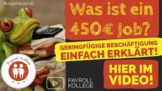 Was ist ein 450€ Job Was ist eine geringfügige Beschäftigung Was ist ein Minijob Einfach erklärt [upl. by Kera]