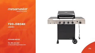 Megamaster 4 Burner Propane Gas Grill Product Assembly [upl. by Salene]