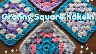 Granny Square klassisch mit Farbwechsel häkeln Tutorial [upl. by Hubert]