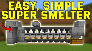 Easy Super Smelter Minecraft bedrock 121 BedrockMcpePs4Xbox [upl. by Edmanda]