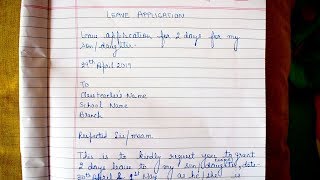 How To Write A Sick Leave Letter To A Teacher From A ParentSick Absence Leave Application by Parent [upl. by Appleton]