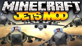 Minecraft JETS Fighter Jets Harriers Missiles Mini Guns amp MORE  Mod Showcase [upl. by Vaas]