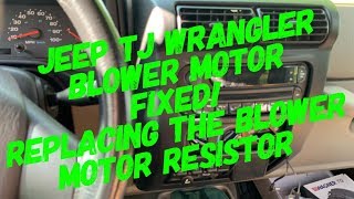 Jeep Wrangler TJ Blower Motor Resistor Replacement [upl. by Ahsinat]