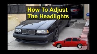 How to adjust the headlights in your P80 Volvo 850 S70 V70 etc  REMIX [upl. by Ojibbob251]