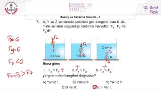 10Sınıf MEB Fizik Kazanım Kavrama Testi10 Basınç ve Kaldırma Kuvveti4 20192020 [upl. by Johnsten]