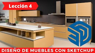 💥 Curso de Diseño de Muebles con SketchUp 💥 Desde cero y paso a paso Lección 4 [upl. by Shirah]