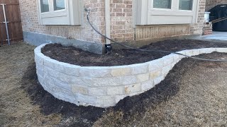 Flower bed with austin stone drains and texas bull rock [upl. by Enelyar659]