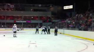 Rockford IceHogs vs Peoria Rivermen fight [upl. by Adnah904]