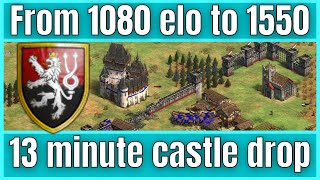 How to GAIN 450 Elo AOE2 Bohemian Build Order Fast Castle Drop into Hussite Wagon on Arena [upl. by Eulalee]