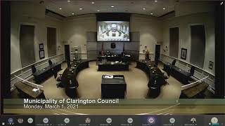 Clarington Council March 1 2021 [upl. by Ellinet464]