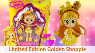 Shopkins Jessicake SDCC 2016 Limited Edition Golden Shoppie Doll  Review and Custom Doll Tutorial [upl. by Eimmelc468]