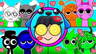 ALL SPRUNKI COUPLES UNLOCKED Kiss Mod [upl. by Chadabe466]