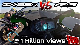 ZX25R VS R3 199 kmh โคตรเดือด [upl. by Schwing]