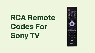 RCA Universal Remote Codes For Sony TV [upl. by Britta]