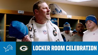 Lions at Packers postgame locker room celebration [upl. by Thalia560]