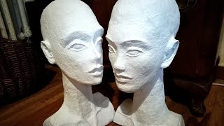 Mannequin Head DIY Sculpting a Head with Paper Mache [upl. by Stoddart388]