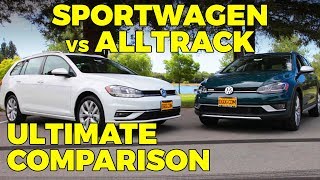 2018 Volkswagen Golf Sportwagen vs Alltrack Comparison  DGDGCOM [upl. by Nemaj588]