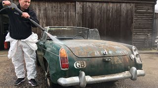 MG Midget Barn Find Car First Wash in 29 Years PT3 [upl. by Martinsen]