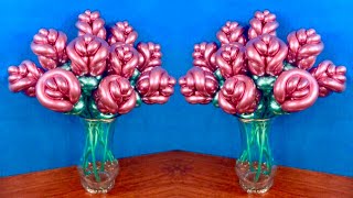 Balloon Decoration Idea  Flower Bouquet In Vase  How To [upl. by Sheedy]