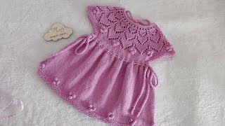 🦋Ajurlu nohutlu kız çocuk elbisesi 🕊️ baby dress knitting crochet design crochet bebekörgüleri 🍀 [upl. by Aynuat]