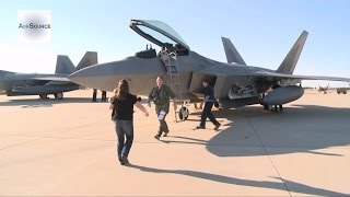 F22 Raptors  27th Fighter Squadron Returns to Langley [upl. by Nyrroc]